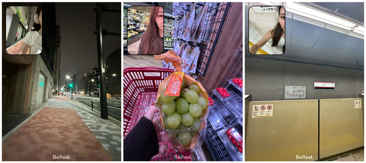 BeRealで日常を共有する様子