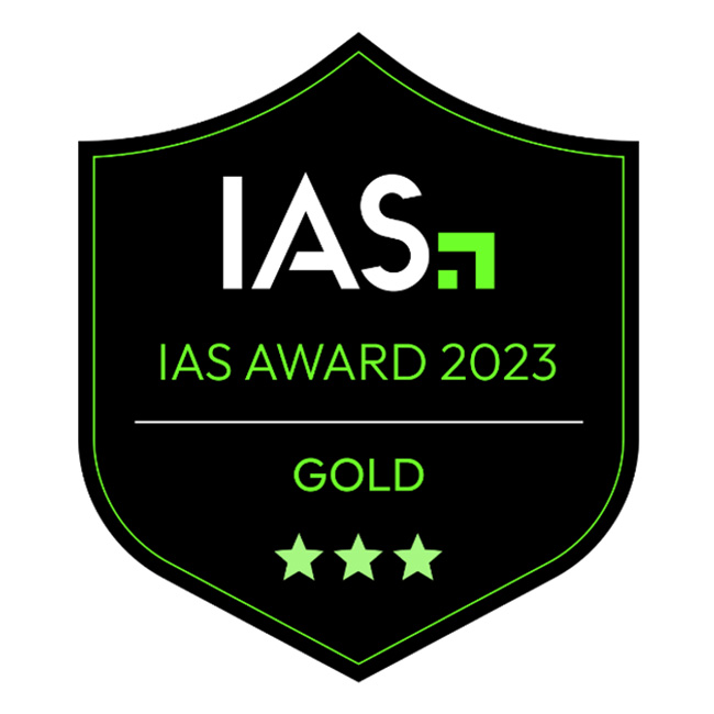 IAS主催「IAS AWARD 2023」の「Agency of the Year」ゴールド受賞ロゴ