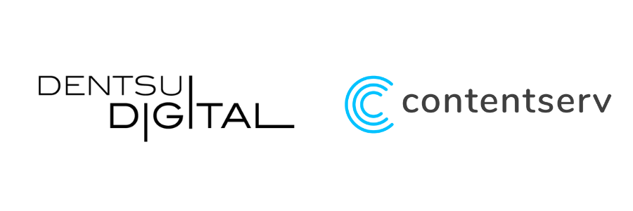 電通デジタルとContentserv社のロゴ