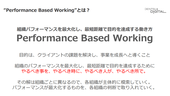 “Performance Based Working”とは？