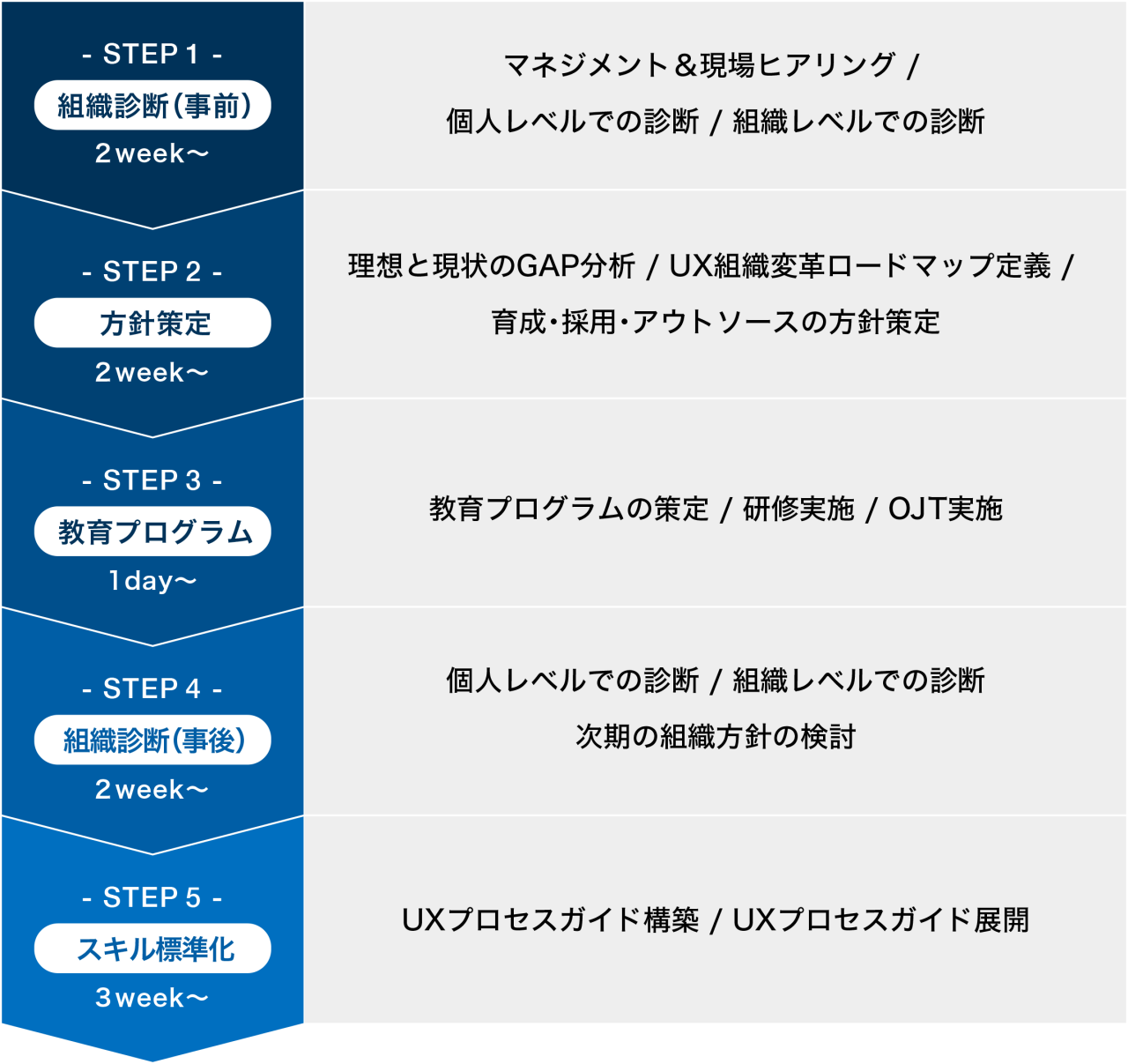 図 - 実施の流れ・ステップ