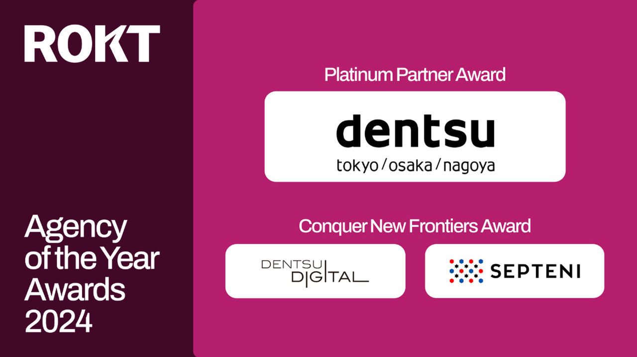 拡大画像：「Rokt Agency of the Year Awards 2024」において、電通が「Platinum Partner Award（プラチナパートナー賞）」を、電通デジタルおよびセプテーニが「Conquer New Frontiers Award（革新プロジェクト賞）」を受賞