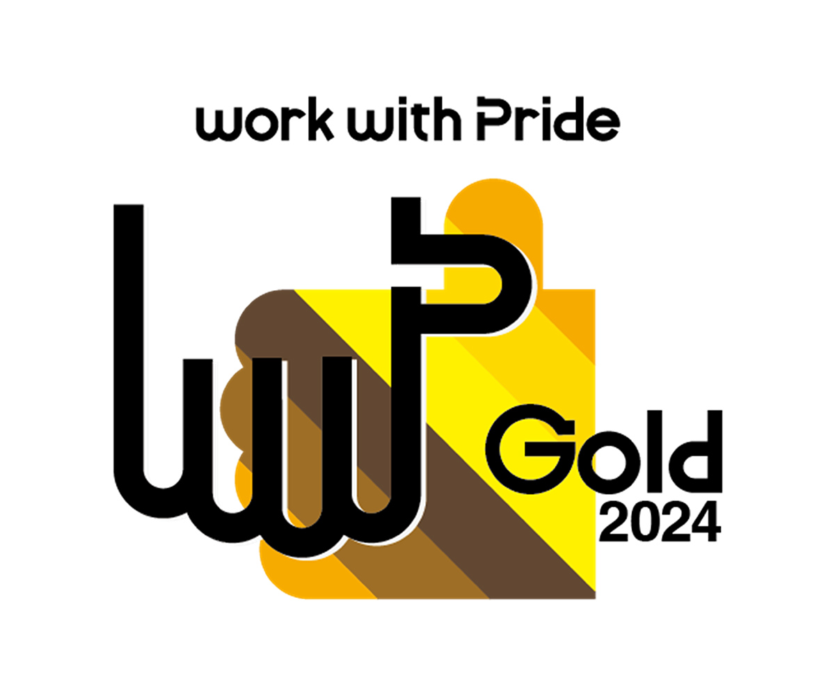 「PRIDE指標2024」における、最高評価である「ゴールド」の認定ロゴ