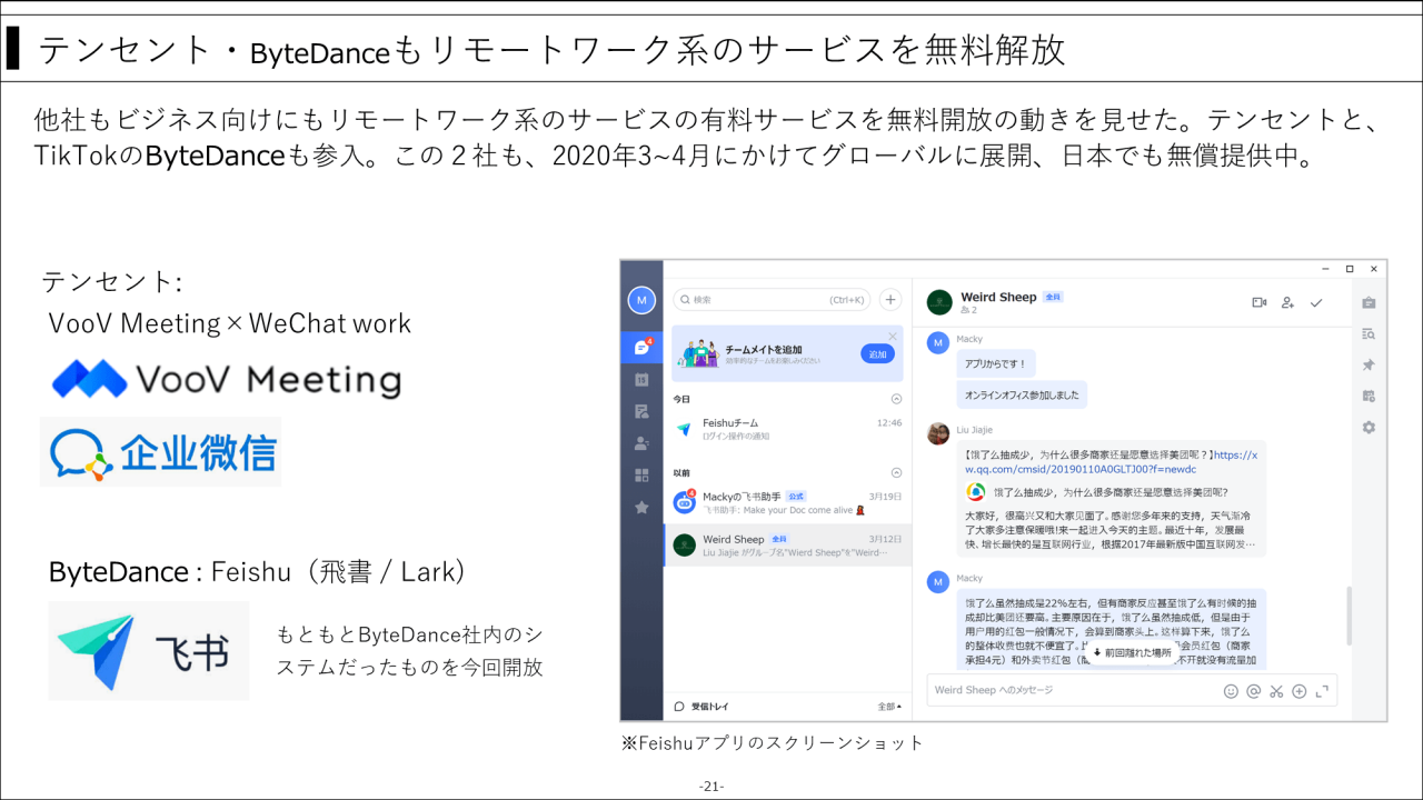 テンセント・ByteDanceもリモートワーク系のサービスを無料開放