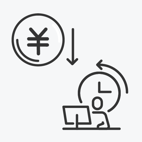 Cost and effort reduction icon