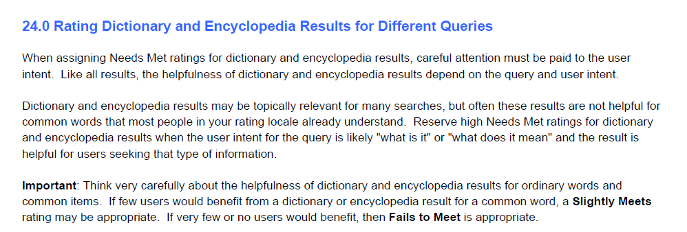 参考：セクション24.0「Rating Dictionary and Encyclopedia Results for Different Queries」の主文。